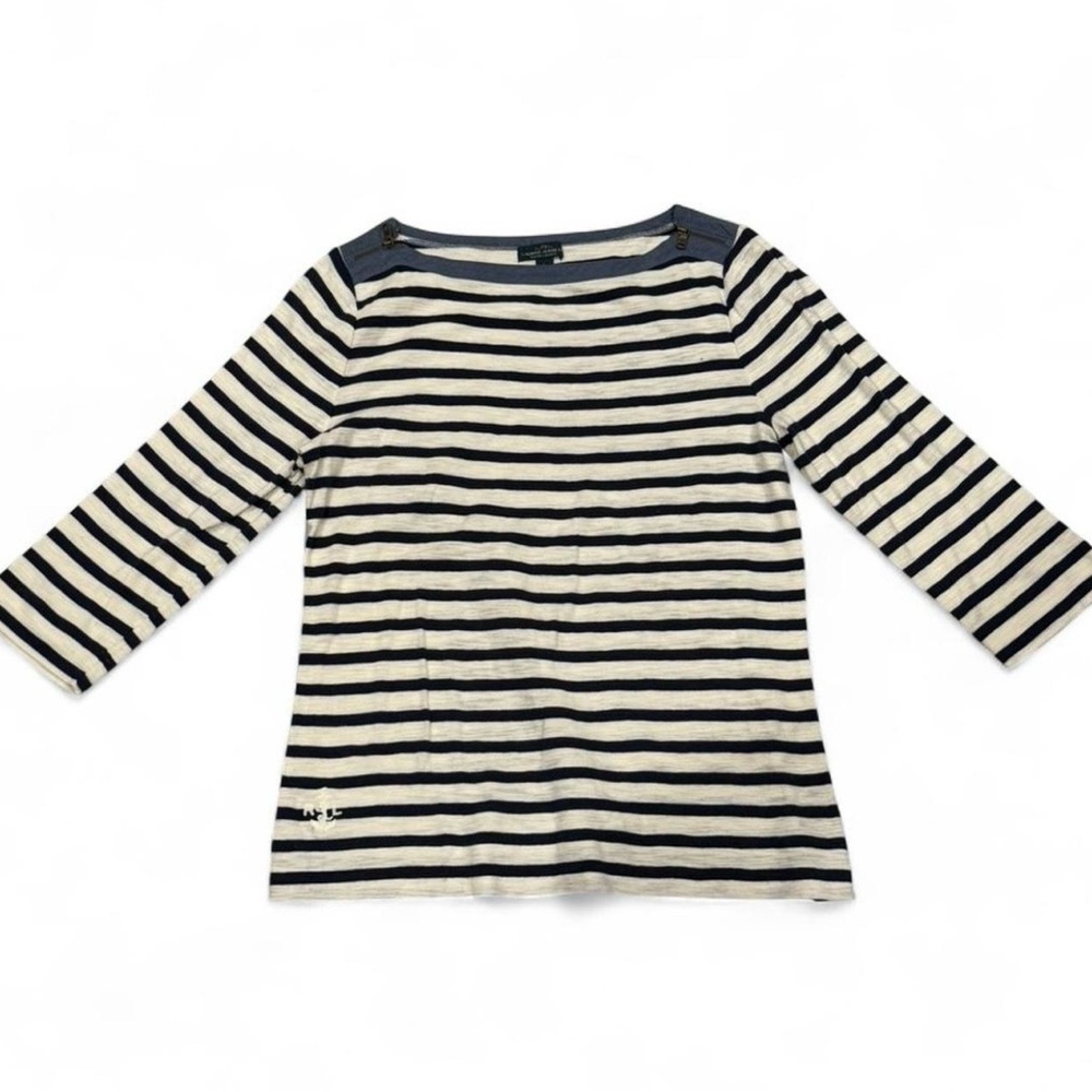 Ralph Lauren Striped Boatneck Women’s Top - Navy & Cream